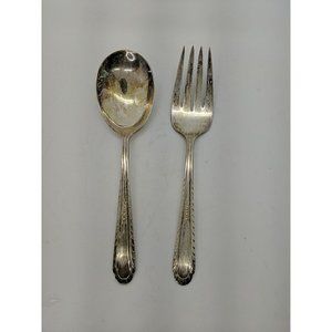 Wentworth SERVING SET Fork Spoon 1938 Silver Plate Vintage H & T Mfg Co